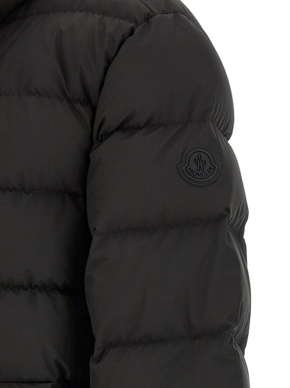 Black Polyester Full-Length Jacket
