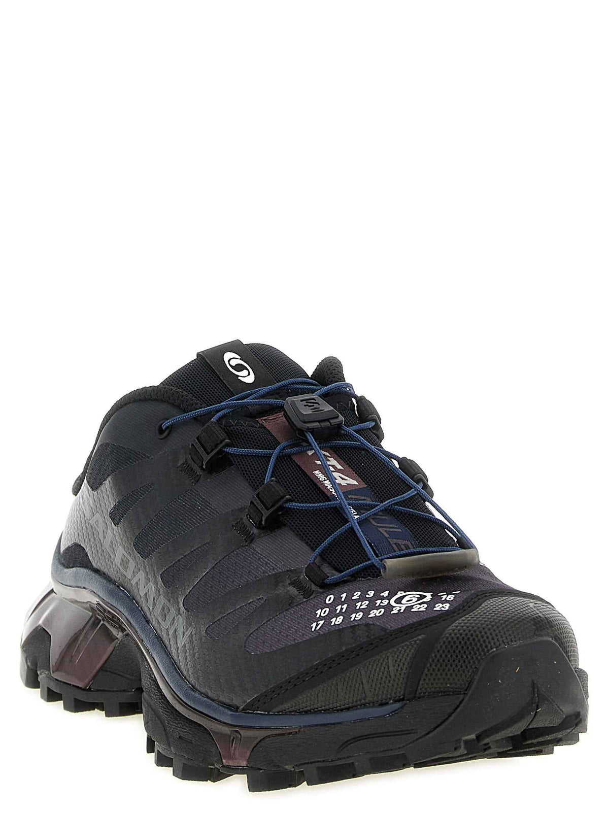 Black Polyester Athletic Sneakers