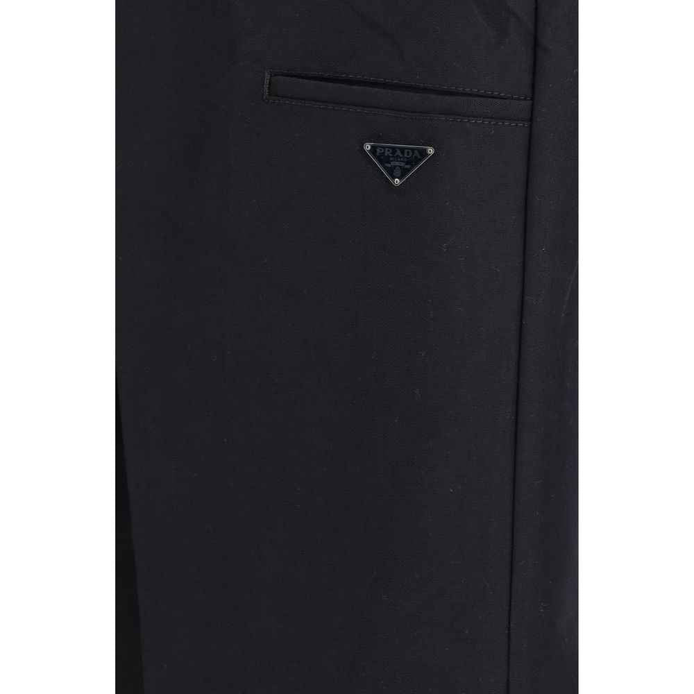Black Cotton Casual Pants