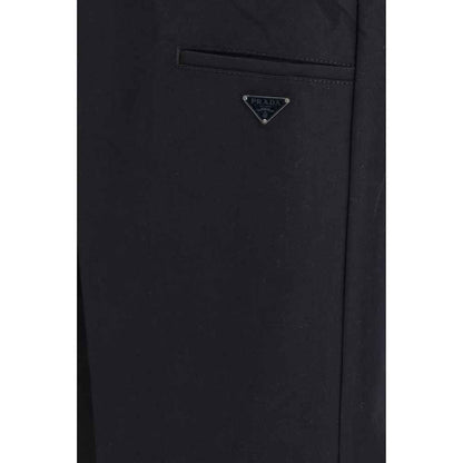 Black Cotton Casual Pants