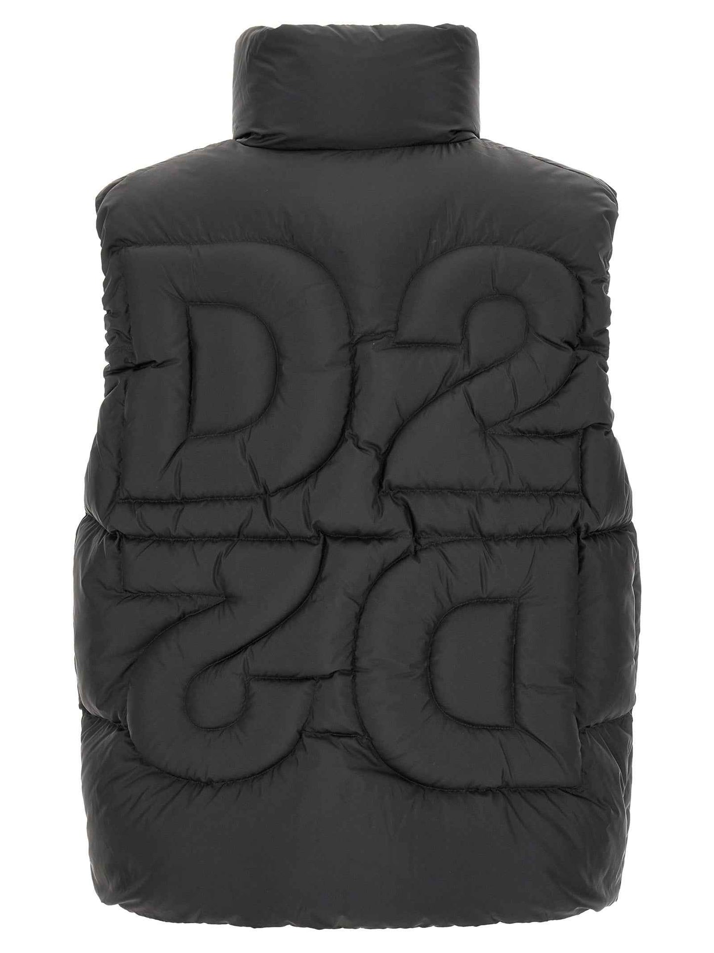 Black Polyester Sleeveless Jacket