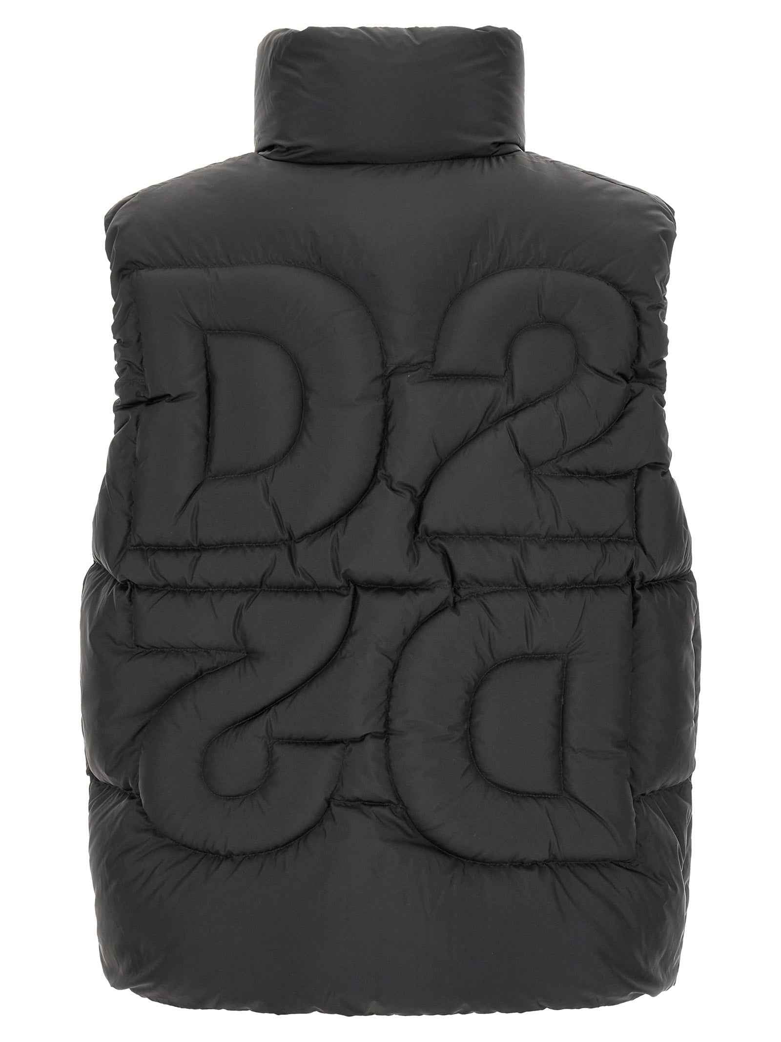 Black Polyester Sleeveless Jacket