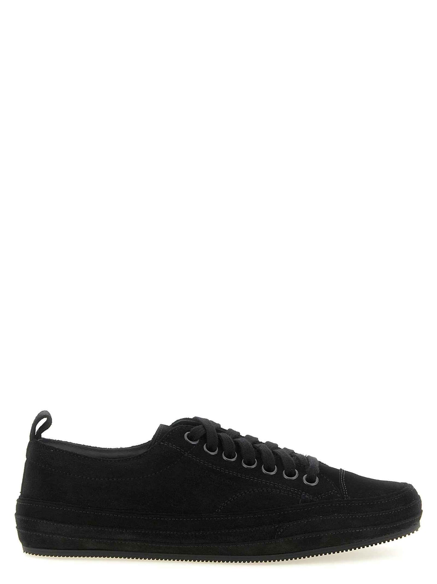 Black Leather Low Top Sneakers