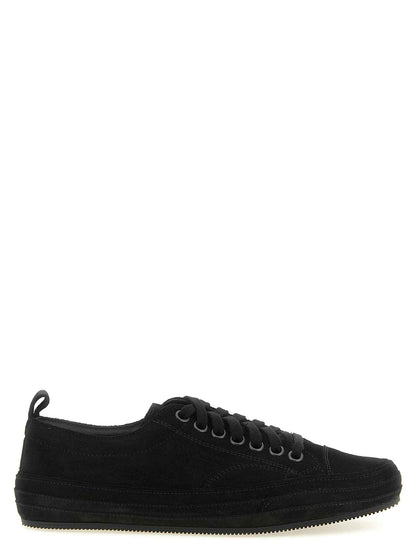 Black Leather Low Top Sneakers