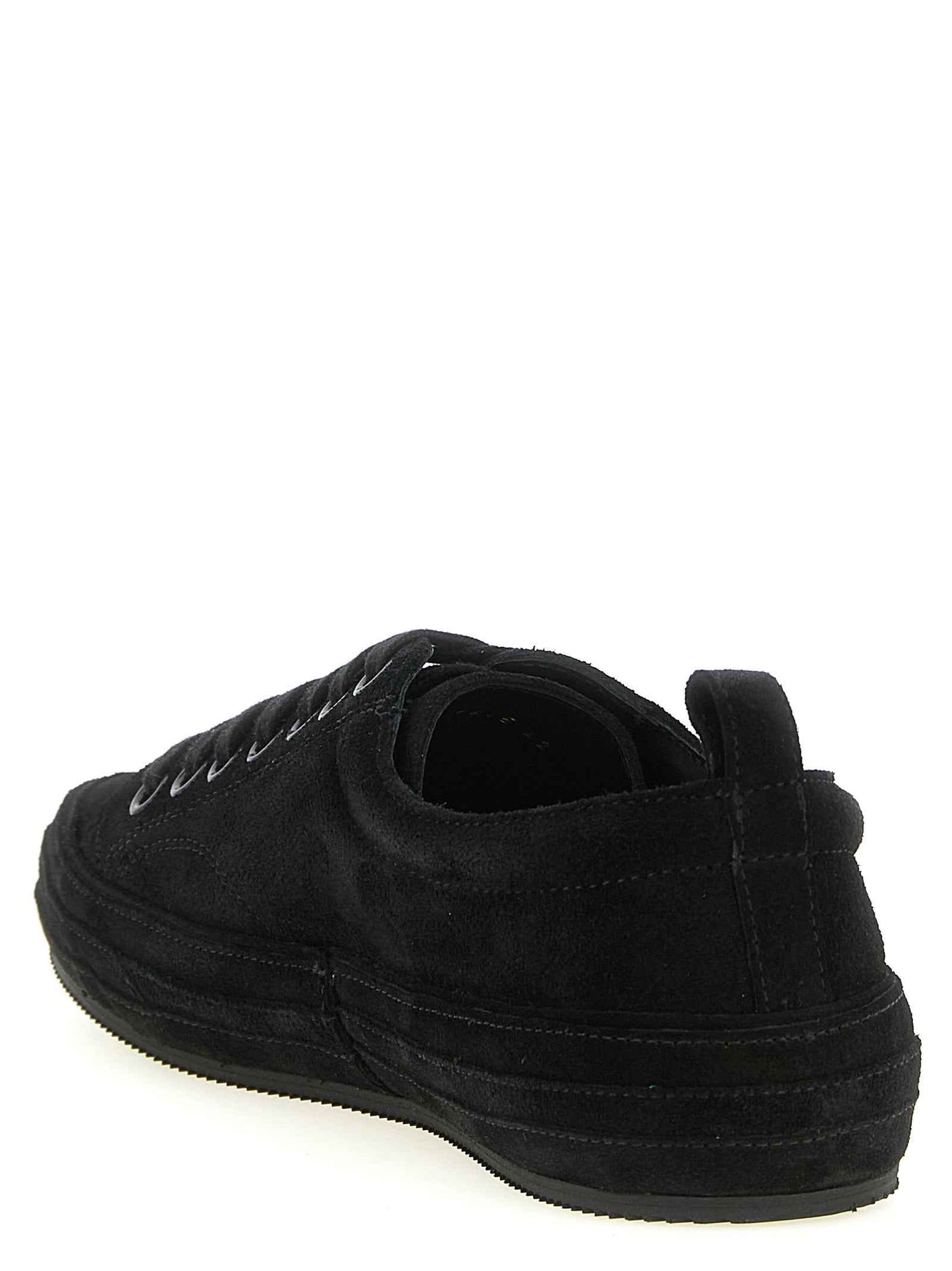 Black Leather Low Top Sneakers