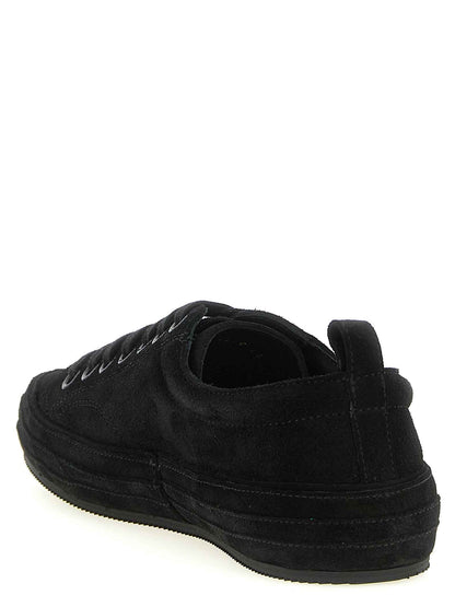 Black Leather Low Top Sneakers