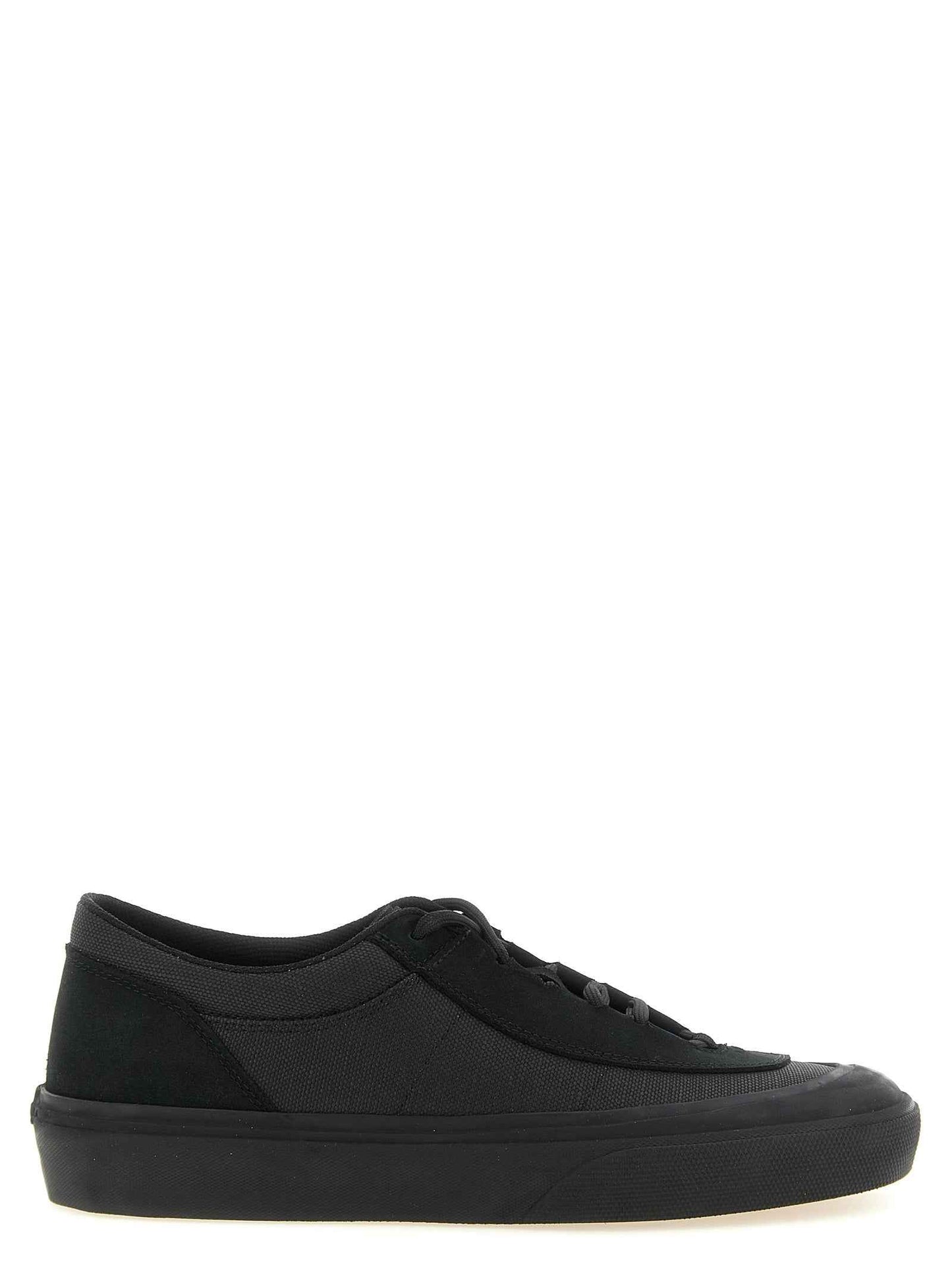 Black Cotton Low Top Sneakers