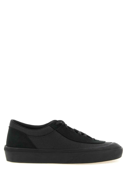 Black Cotton Low Top Sneakers