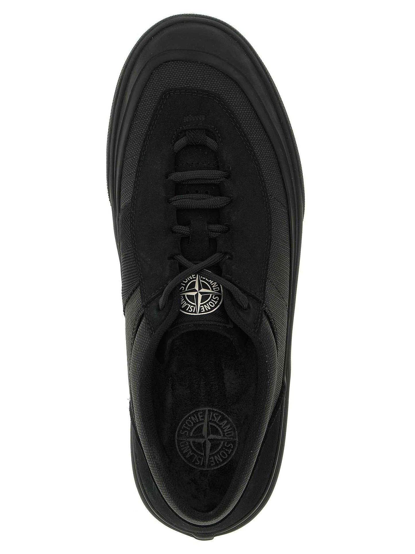 Black Cotton Low Top Sneakers