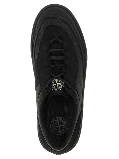 Black Cotton Low Top Sneakers