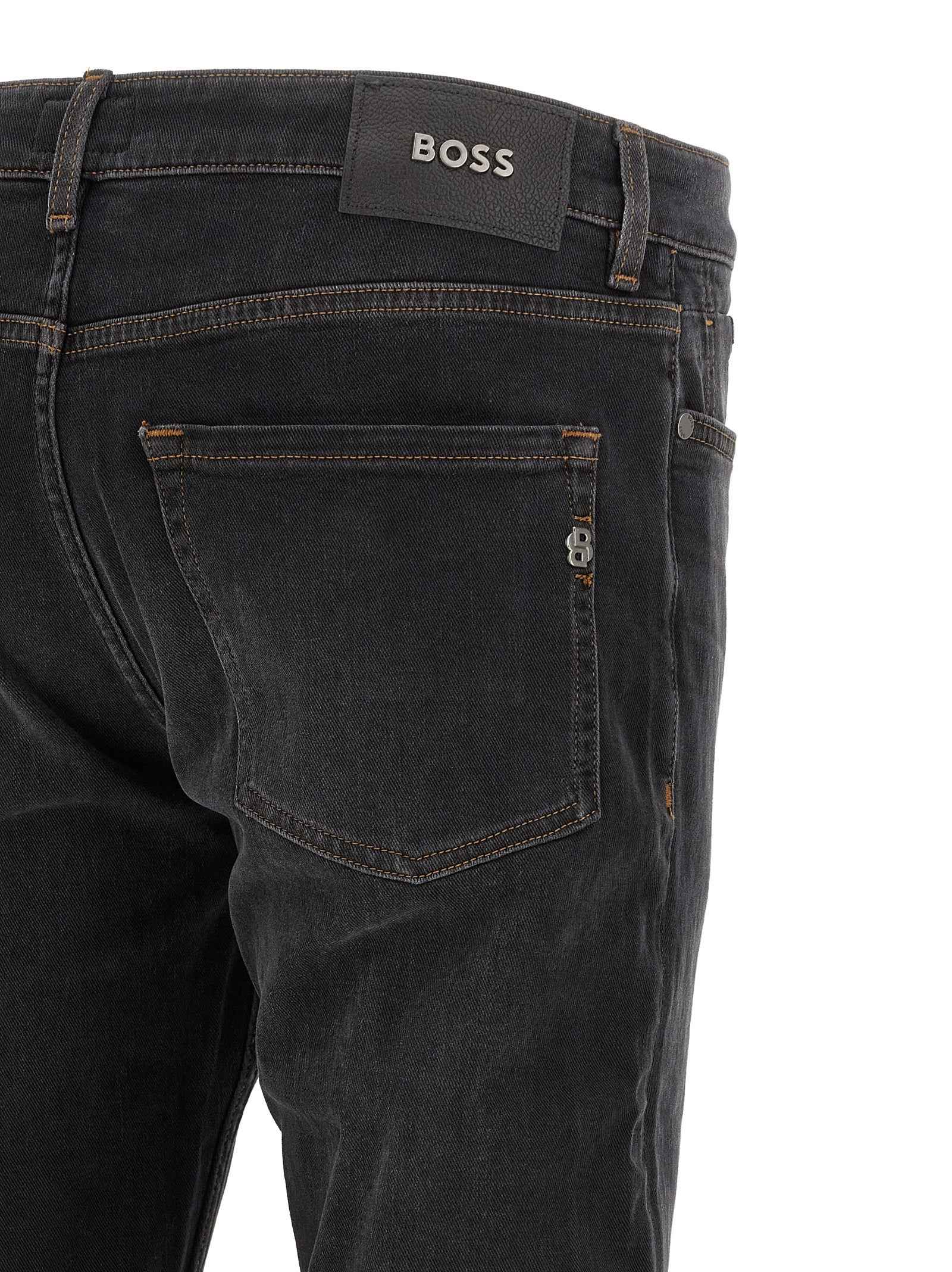 Black Cotton Straight-Leg Jeans