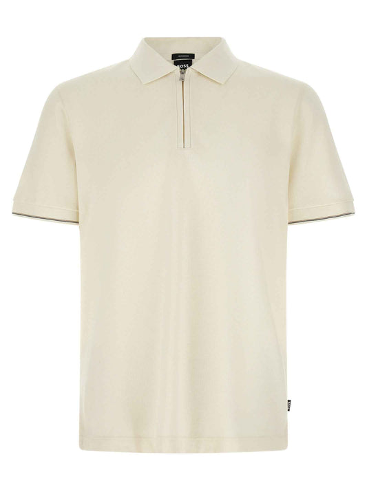 Beige Cotton Polo Shirt