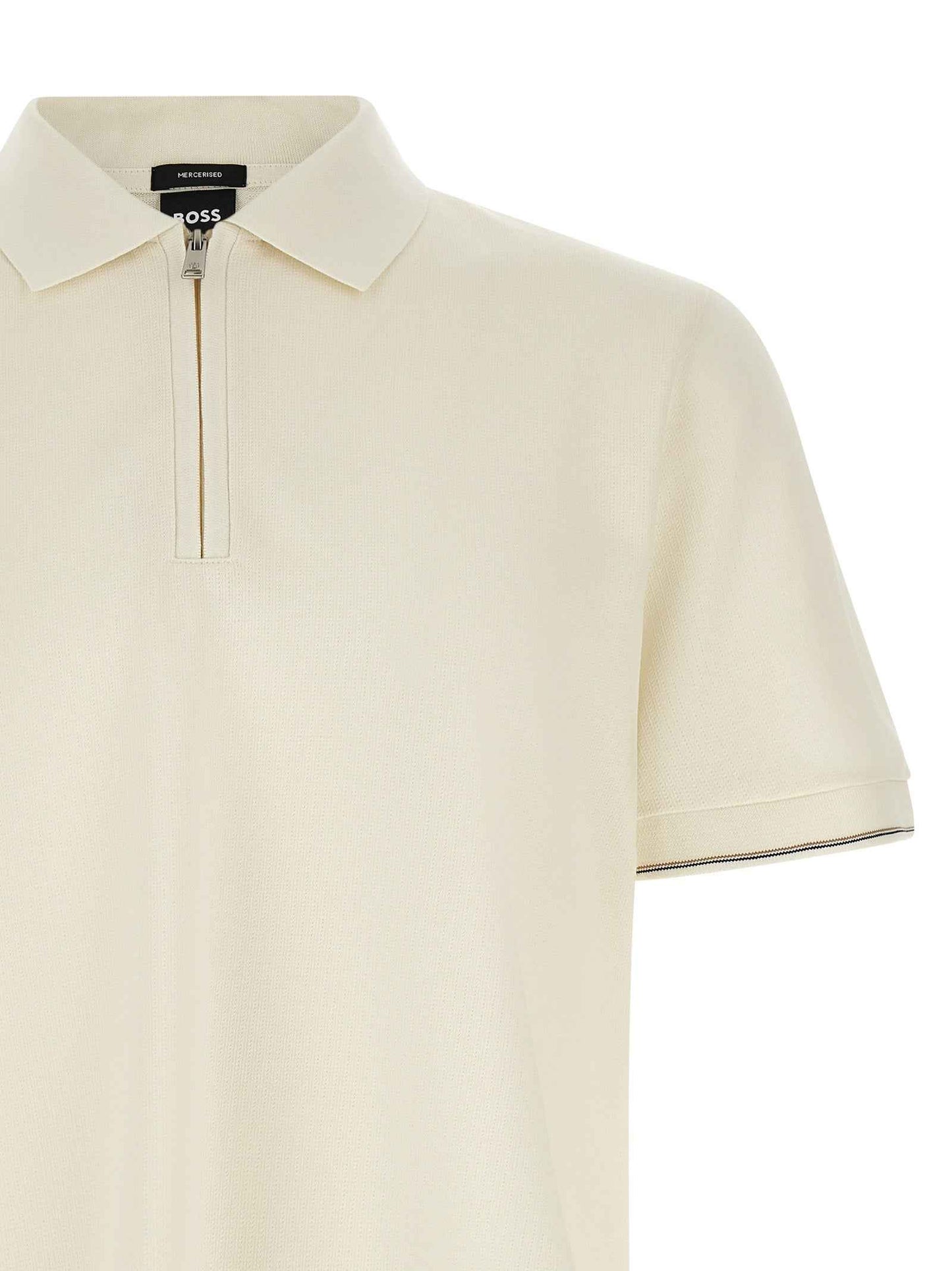 Beige Cotton Polo Shirt