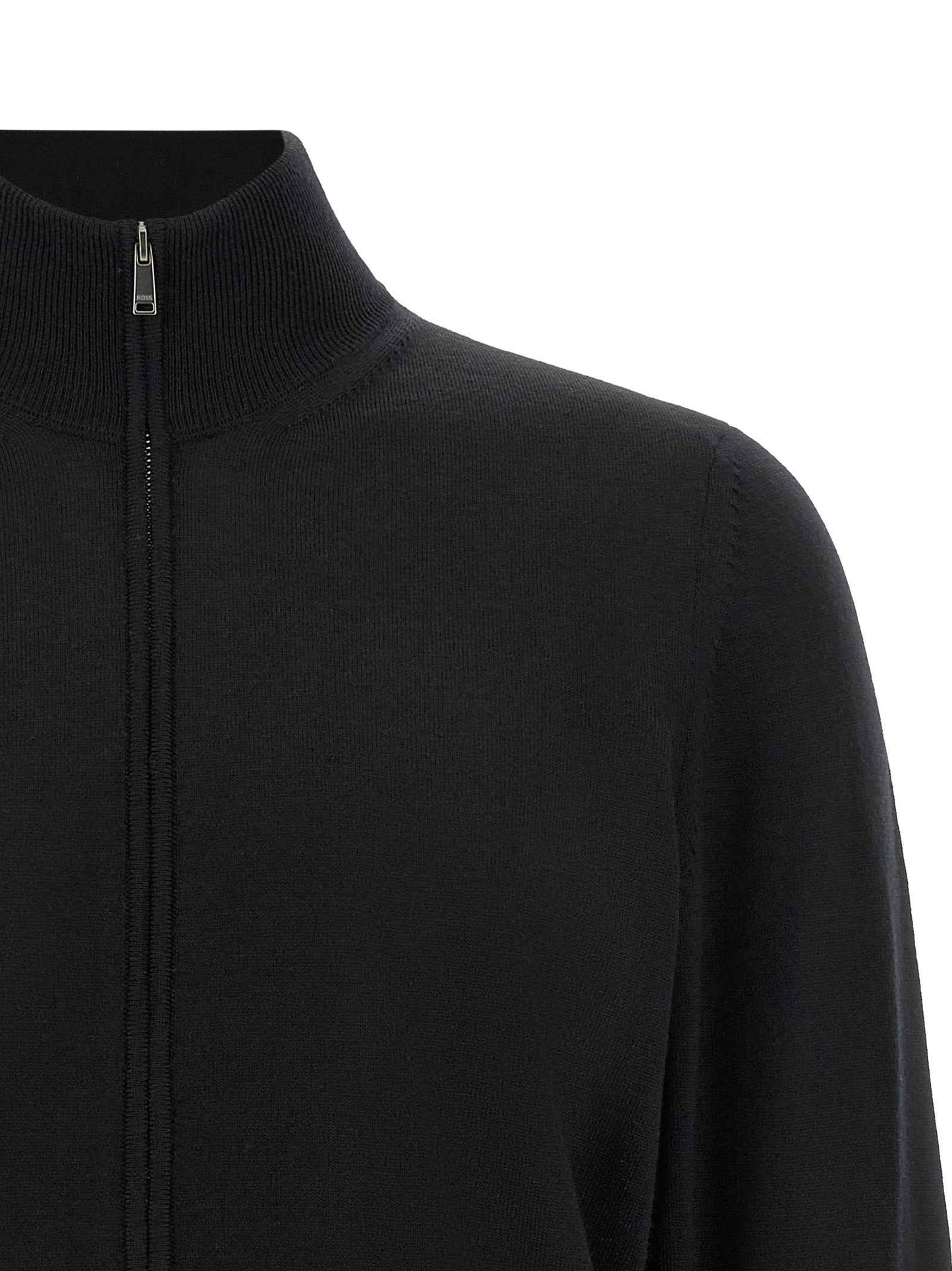 Black Virgin Wool Cardigan
