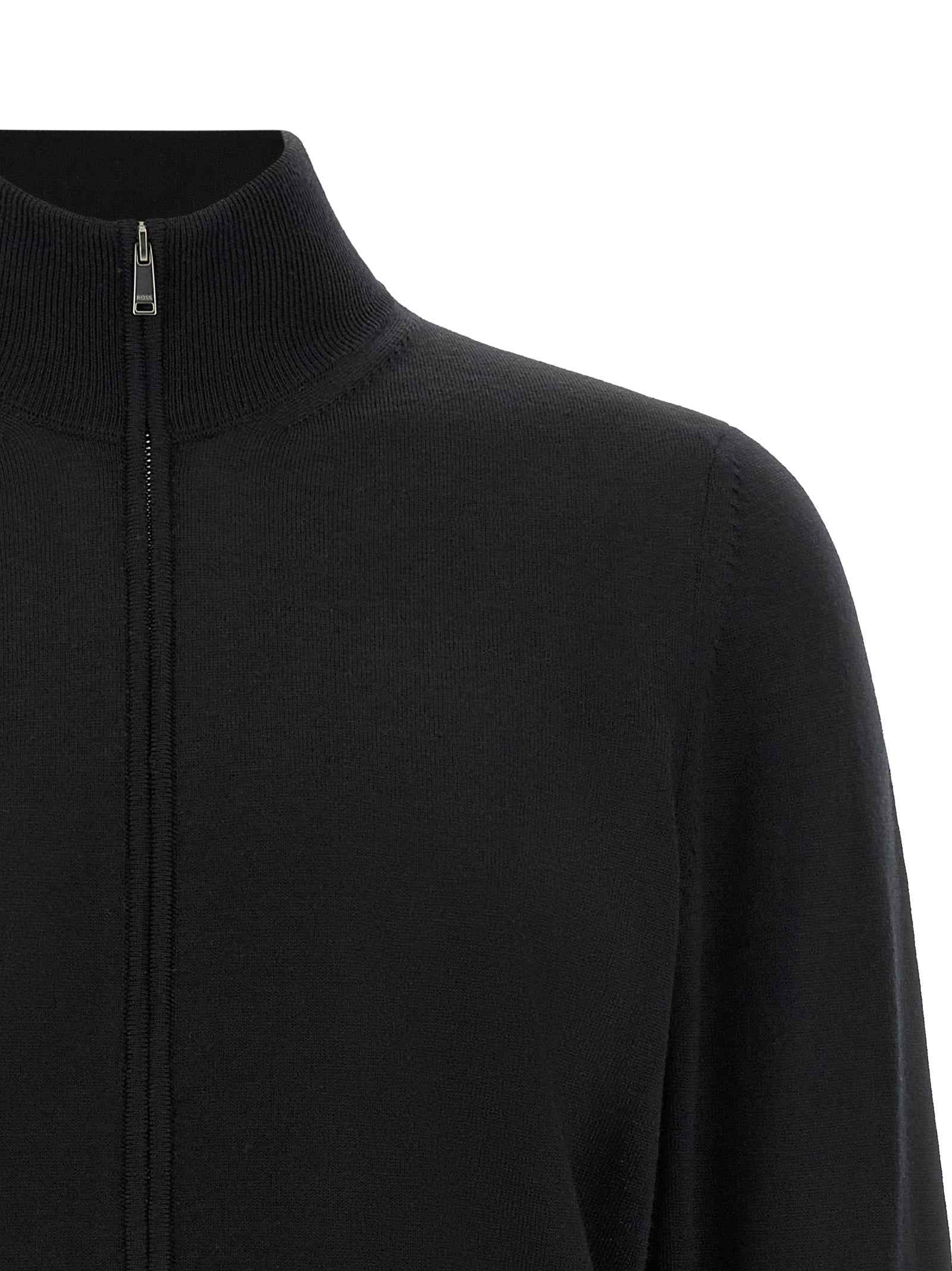Black Virgin Wool Cardigan