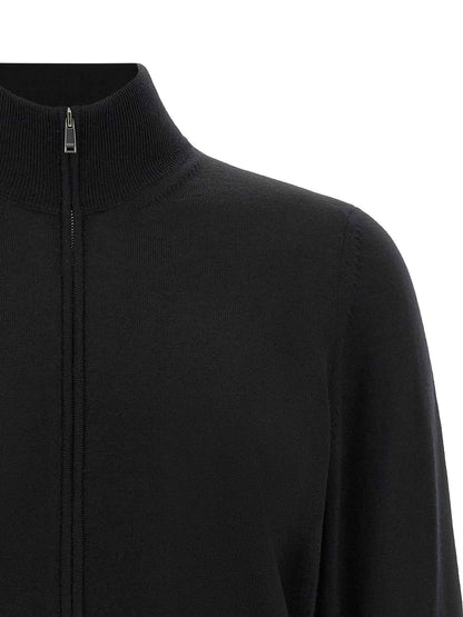 Black Virgin Wool Cardigan