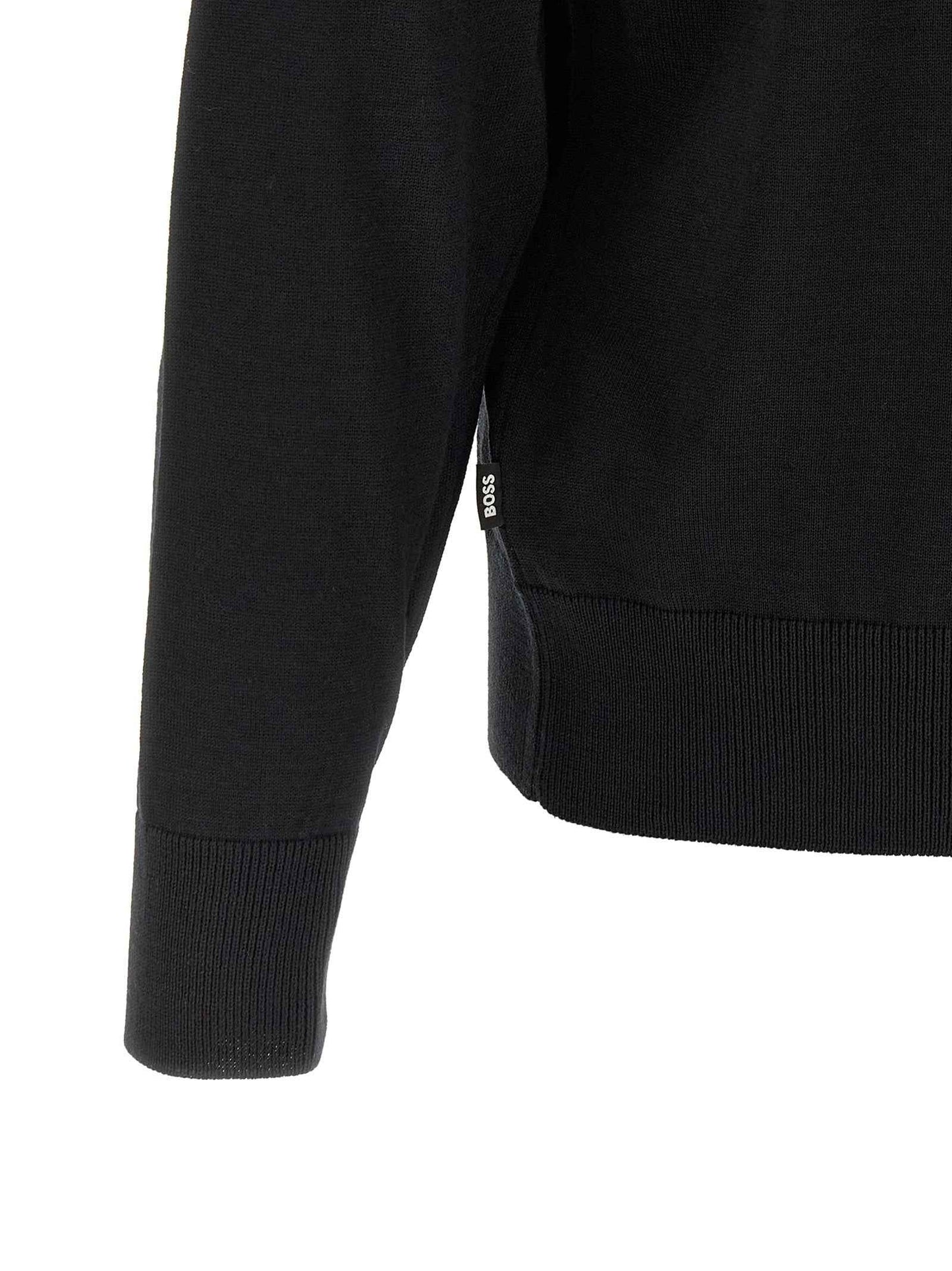 Black Virgin Wool Cardigan