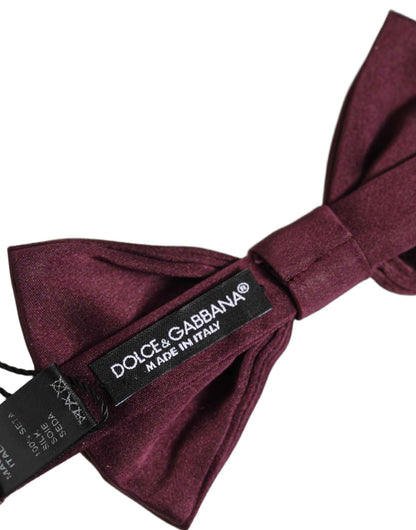 Men Maroon 100% Silk Adjustable Neck Papillon Bow Tie