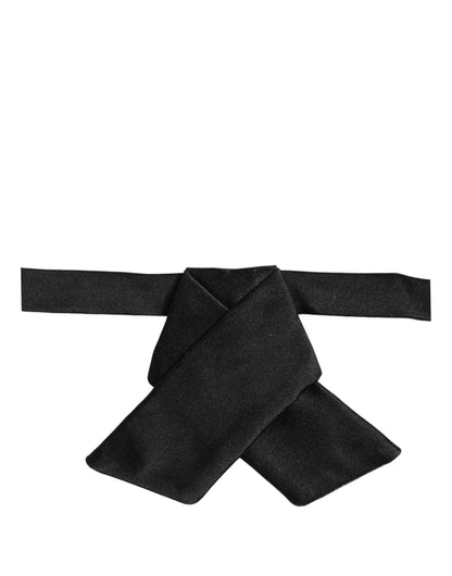Men Black 100% SIlk Adjustable Neck Papillon Bow Tie