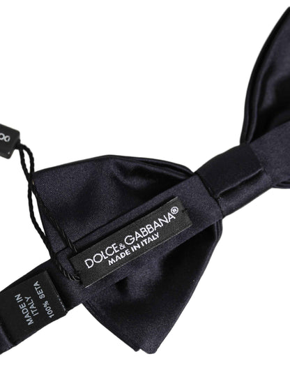 Men Black 100% Silk Adjustable Neck Papillon Bow Tie