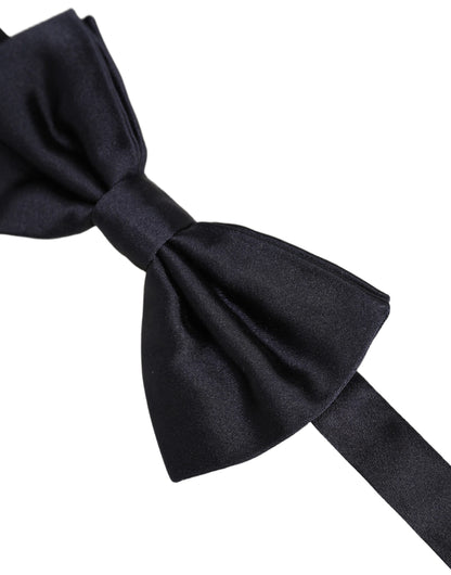 Men Black 100% Silk Adjustable Neck Papillon Bow Tie