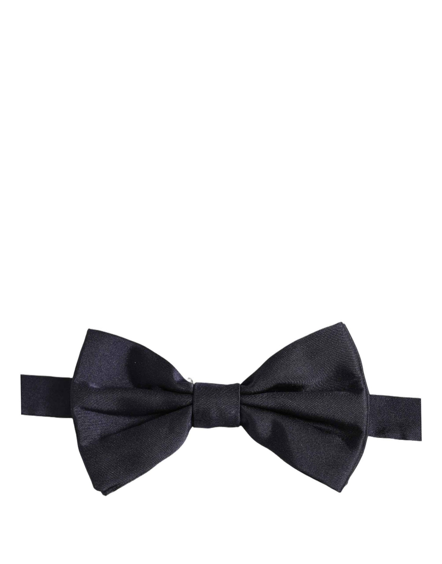 Men Dark Blue Silk Adjustable Neck Papillon Bow Tie