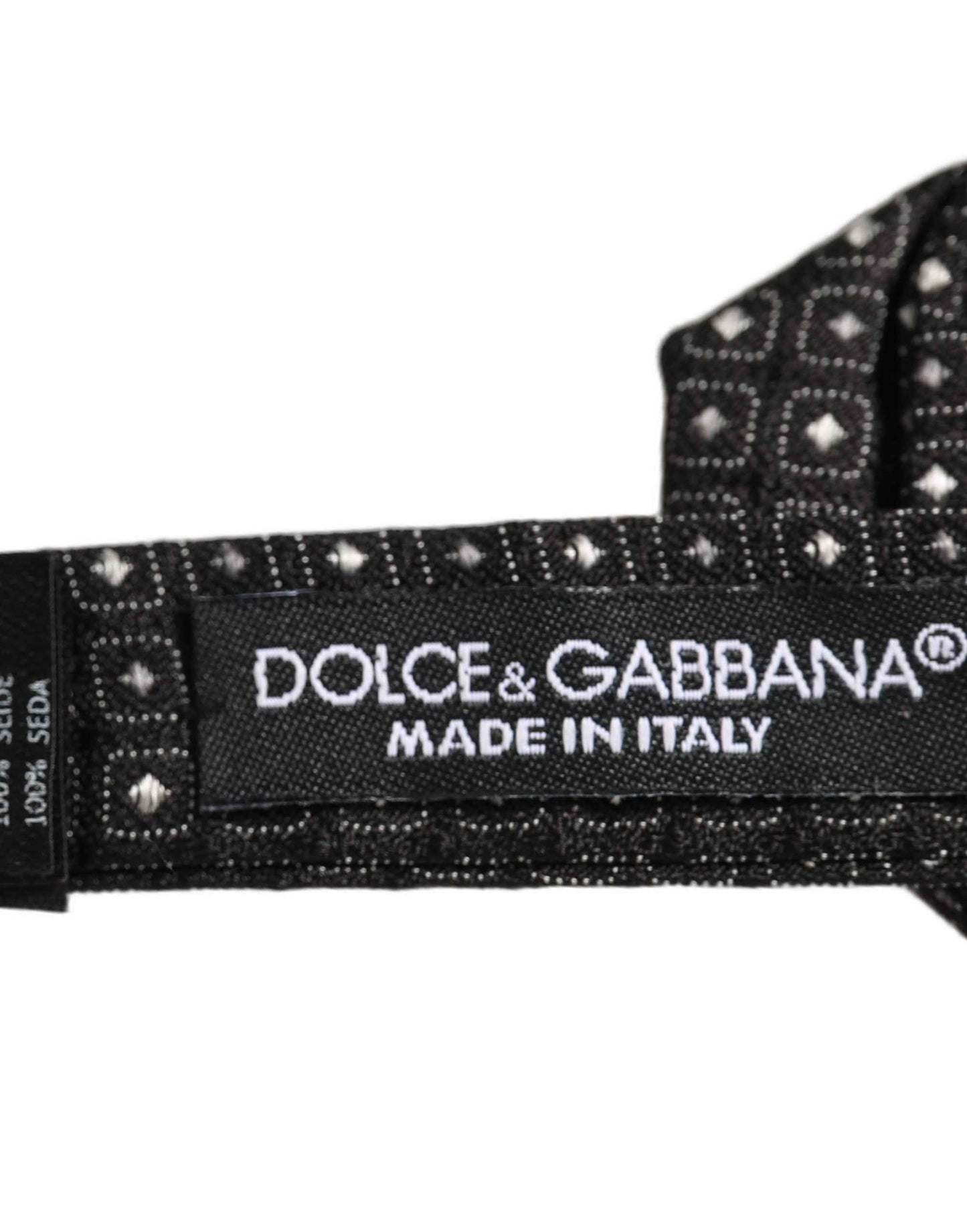 Men Black Polka Dot Silk Adjustable Neck Papillon Bow Tie