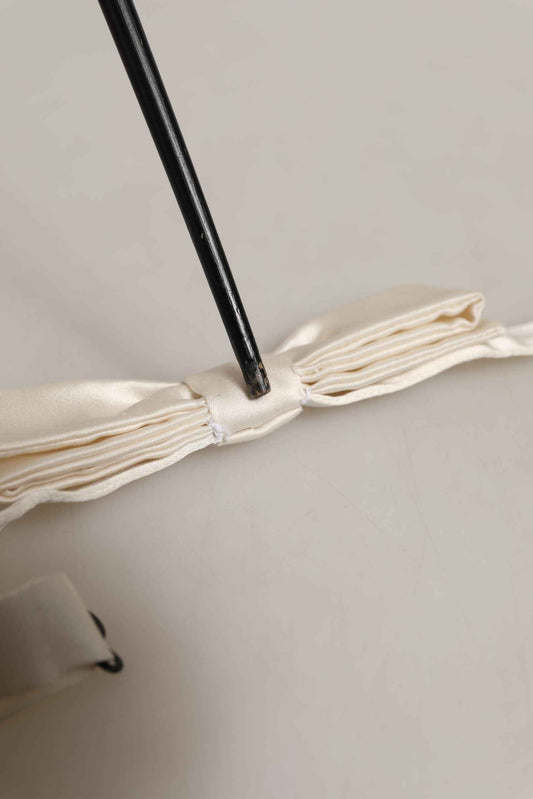 Men White 100% Silk Adjustable Neck Papillon Bow Tie