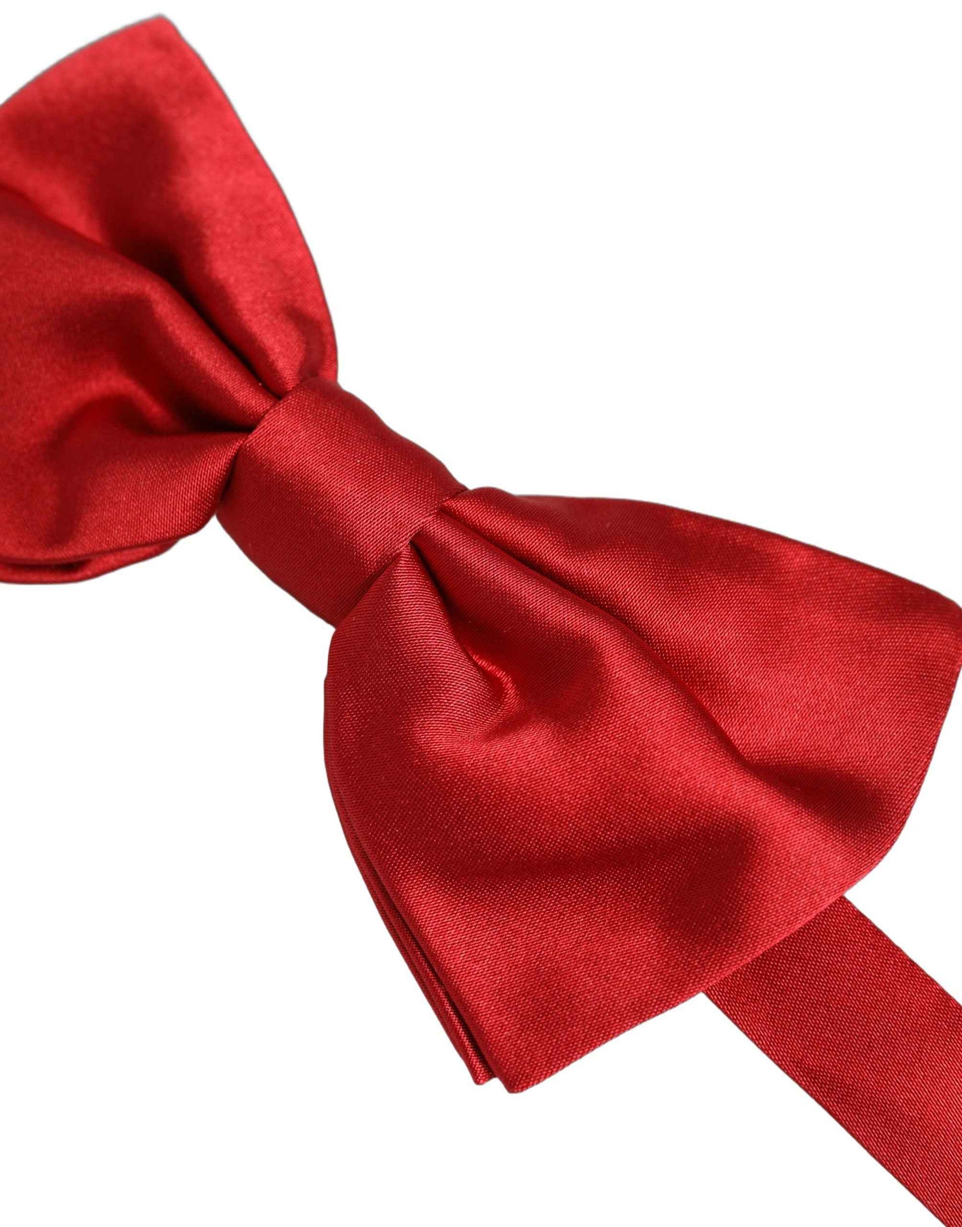 Men Red 100% Silk Adjustable Neck Papillon Bow Tie