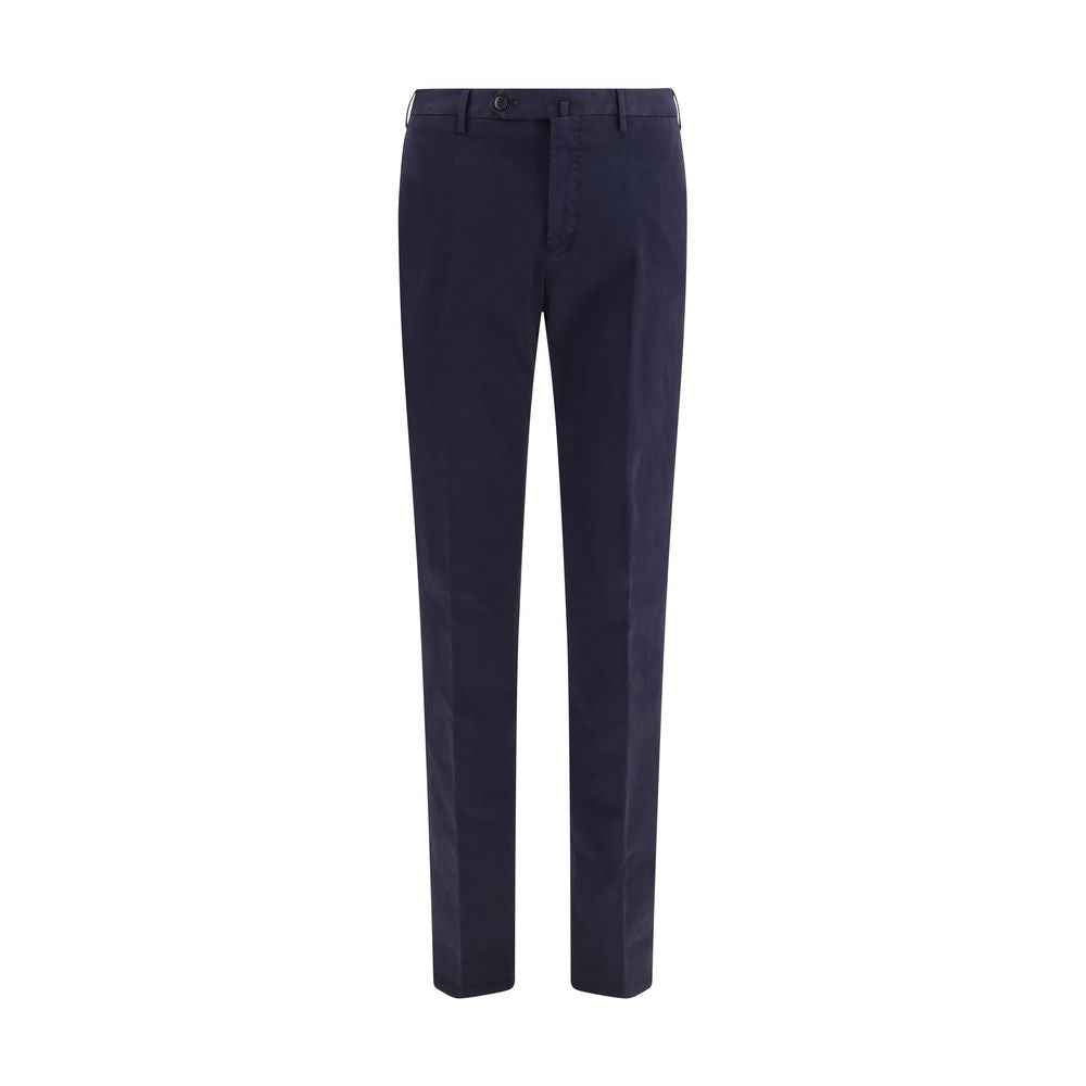 Blue Elastane Casual Pants
