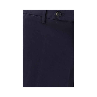 Blue Elastane Casual Pants