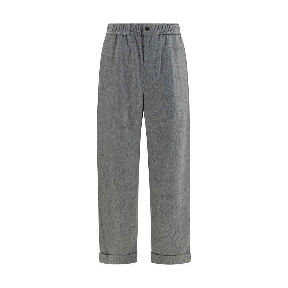 Gray Wool Oves Aries Casual Pants