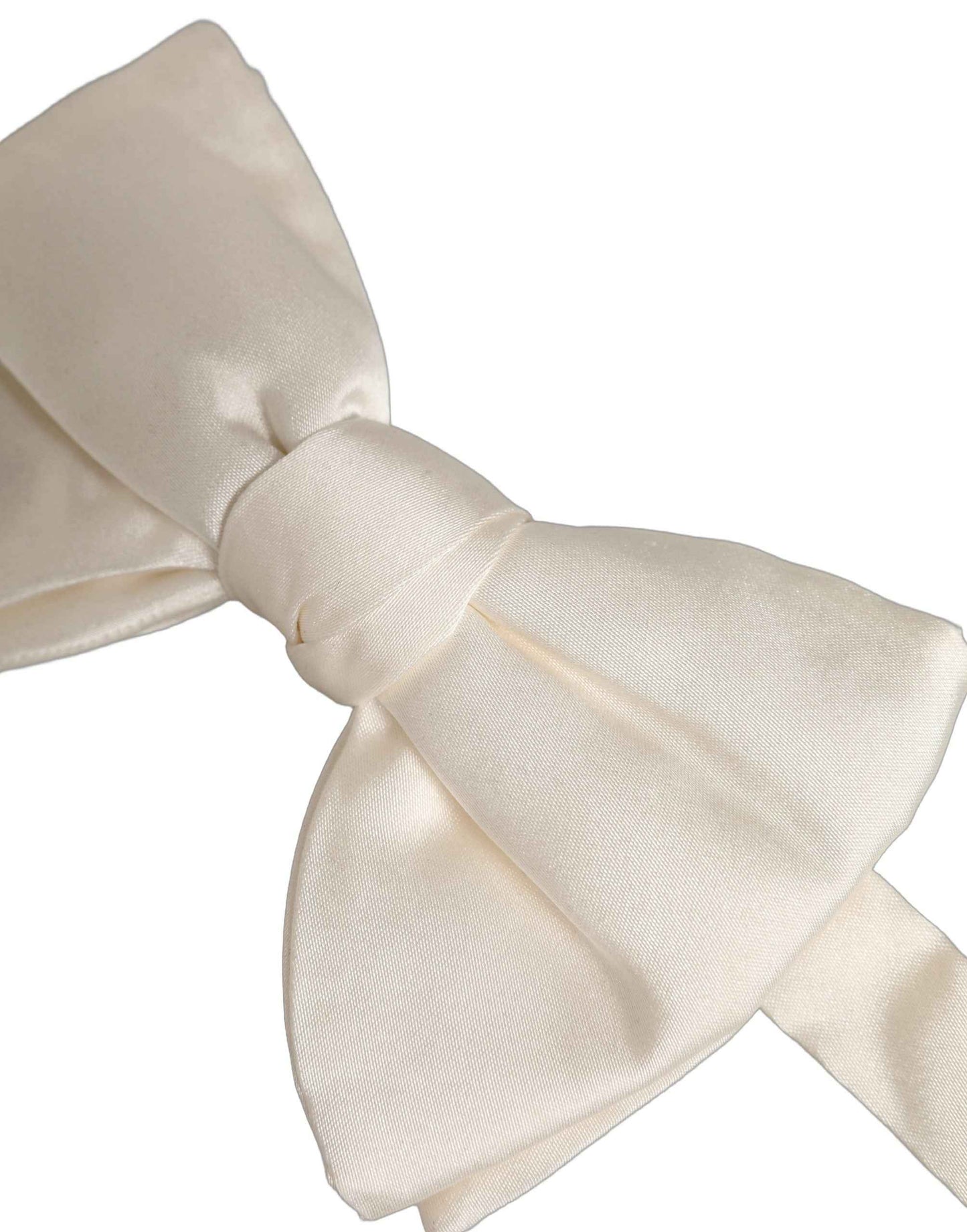 Men White 100% Silk Adjustable Neck Papillon Bow Tie