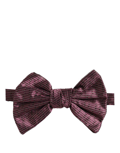 Men Maroon 100% Silk Adjustable Neck Papillon Bow Tie