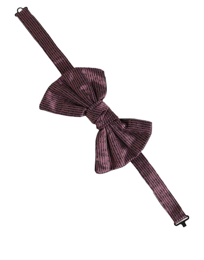 Men Maroon 100% Silk Adjustable Neck Papillon Bow Tie