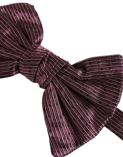 Men Maroon 100% Silk Adjustable Neck Papillon Bow Tie