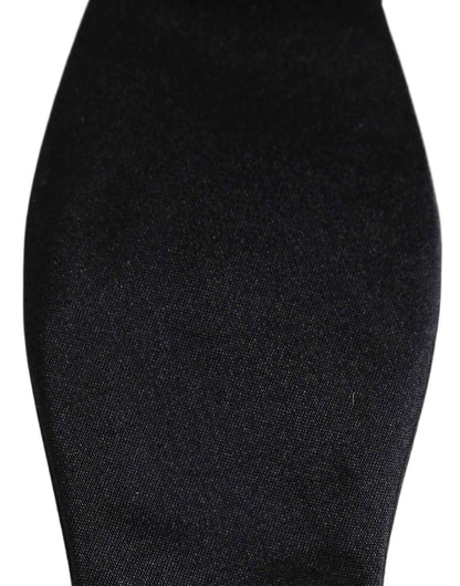 Men Black 100% Silk Adjustable Neck Papillon Bow Tie