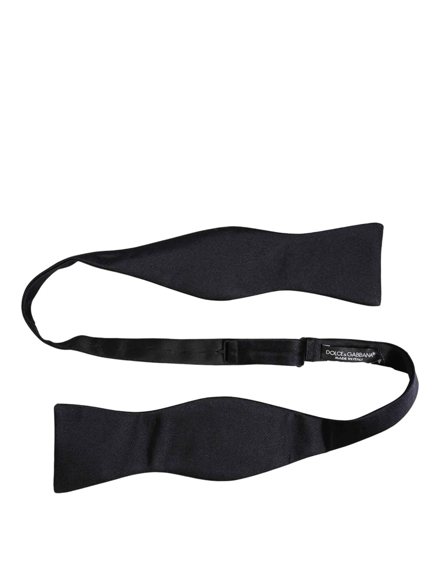 Men Black 100% Silk Adjustable Neck Papillon Bow Tie