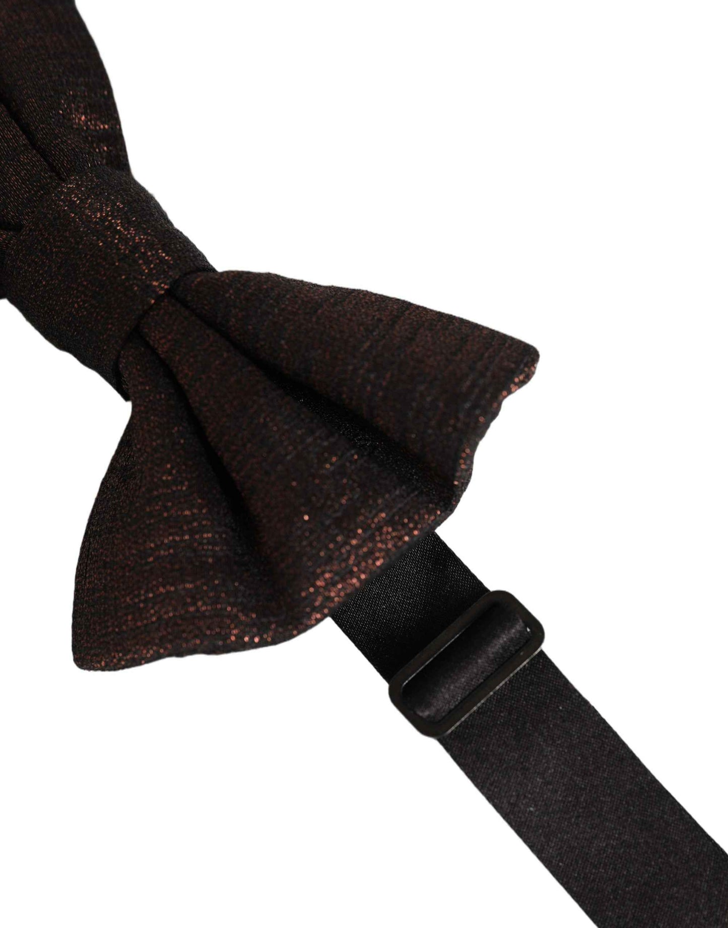 Men Brown 100% Silk Adjustable Neck Papillon Bow Tie