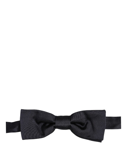 Men Dark Blue 100% Silk Adjustable Neck Papillon Bow Tie