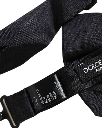 Men Black 100% Silk Adjustable Neck Papillon Bow Tie