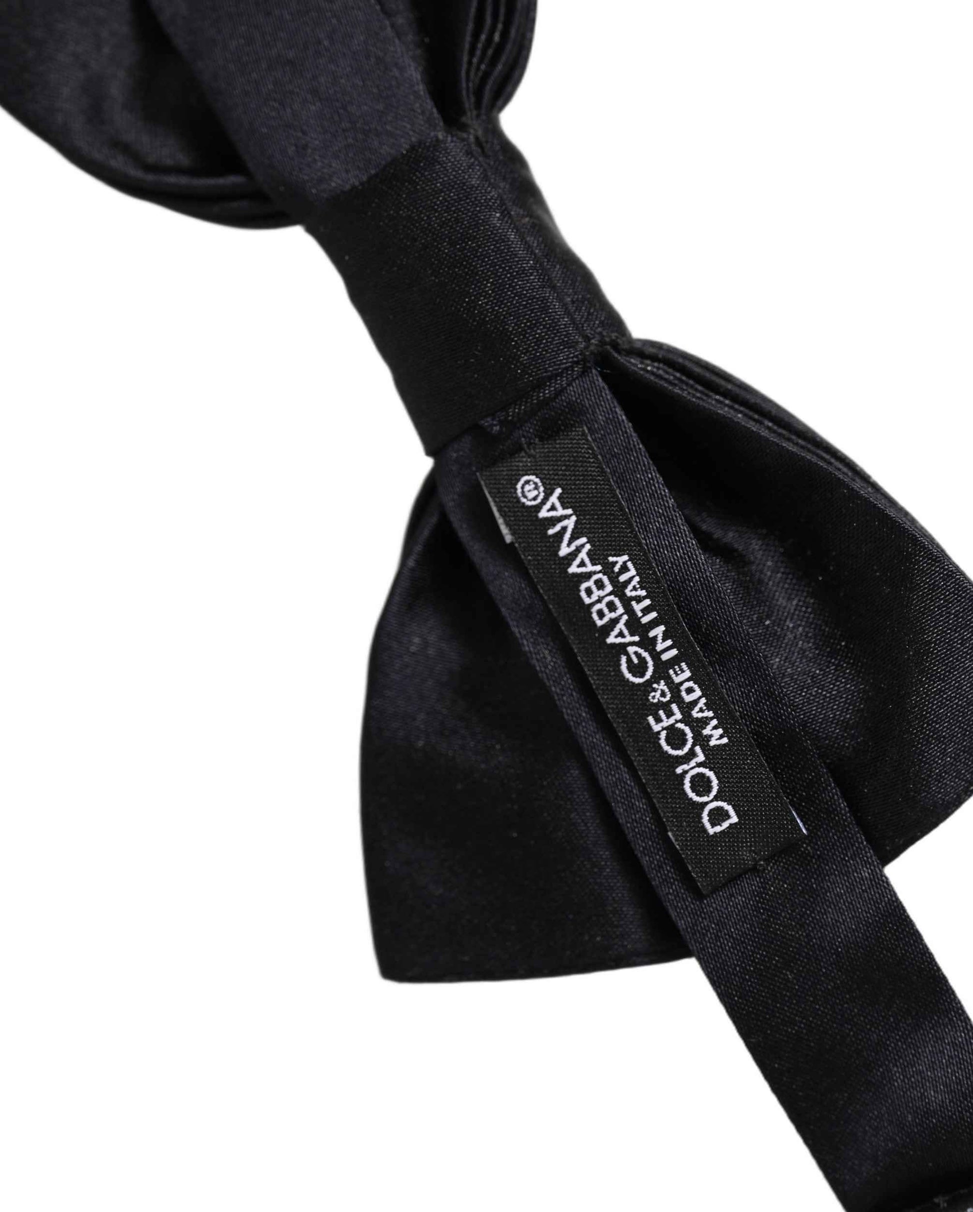 Men Black 100% Silk Adjustable Neck Papillon Bow Tie