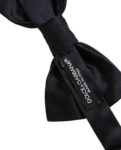 Men Black 100% Silk Adjustable Neck Papillon Bow Tie