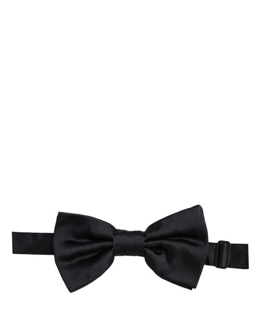 Men Dark Blue 100% Silk Adjustable Neck Papillon Bow Tie