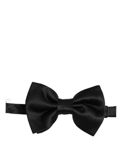 Men Black 100% Silk Adjustable Neck Papillon Bow Tie
