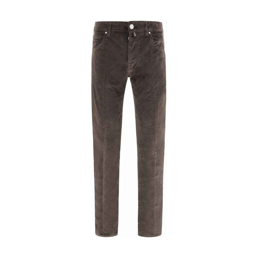 Brown Cotton Casual Pants