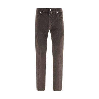 Brown Cotton Casual Pants
