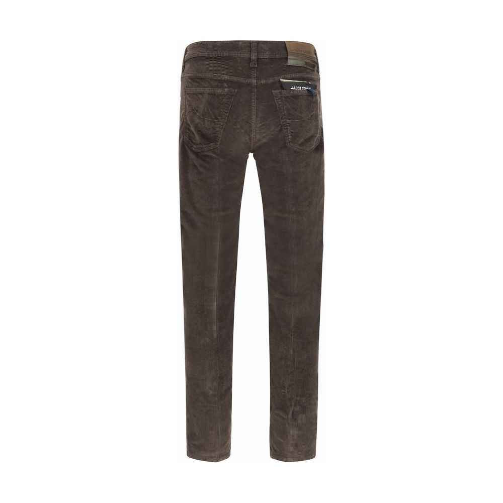 Brown Cotton Casual Pants