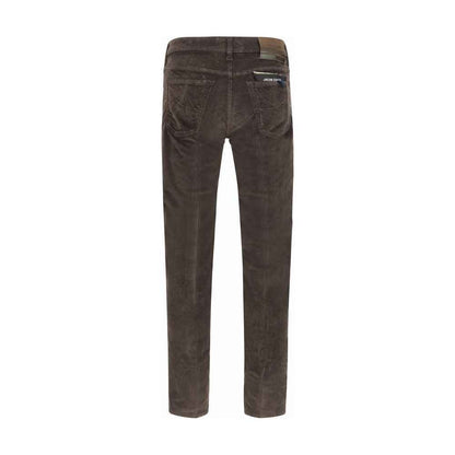 Brown Cotton Casual Pants