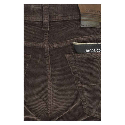 Brown Cotton Casual Pants
